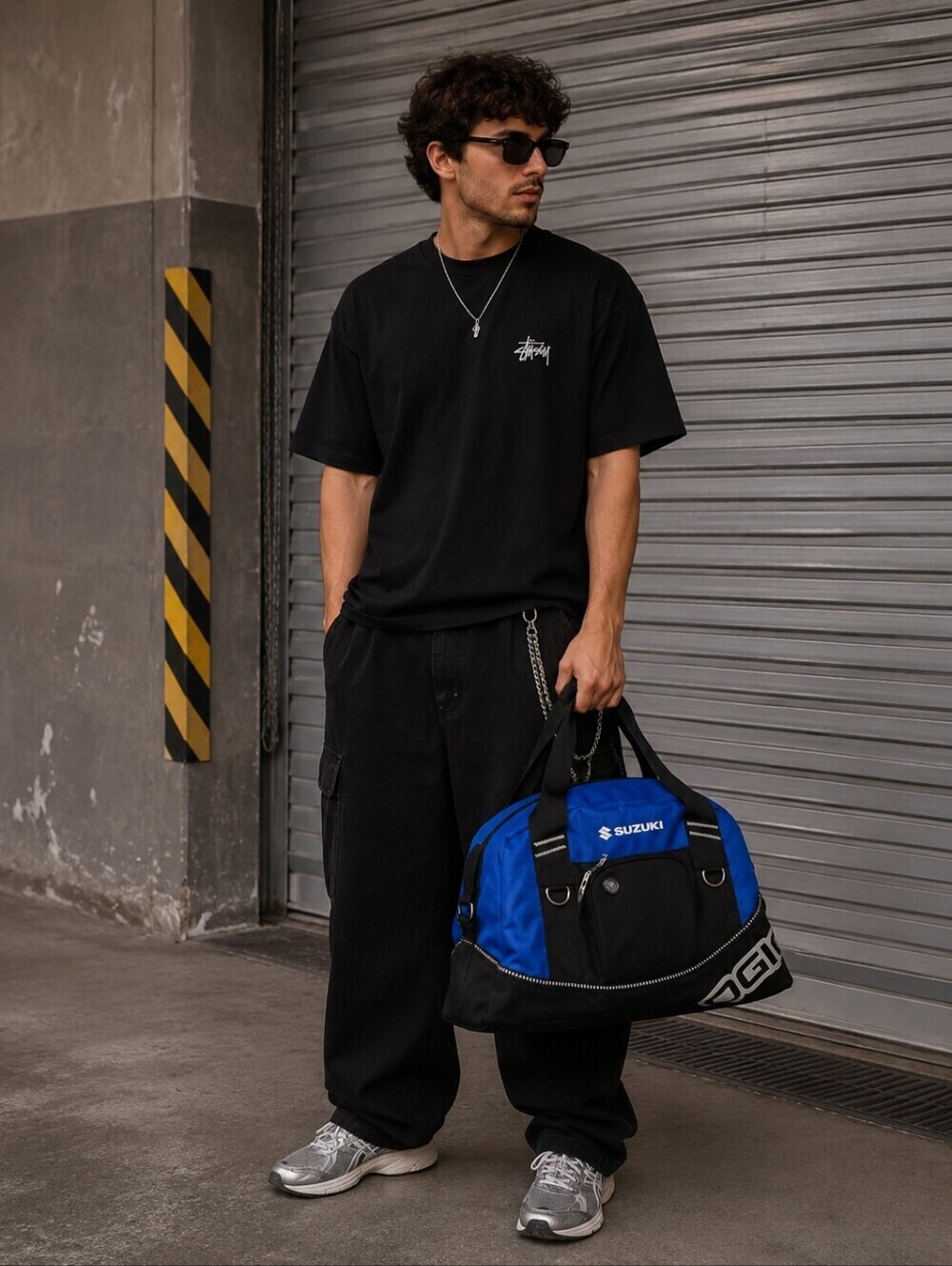 Suzuki x OGIO Blue Black Moto Duffel Bag Helmet Gear Gym Travel Bag 29.5L